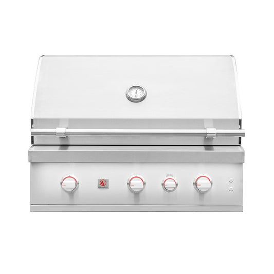 Summerset Quest 36-Inch 3 Burner Built-In Gas Grill with Rear Infrared Burner, Rotisserie Kit & Drop-In Griddle Plate