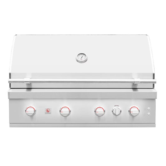 Summerset Quest 42-in 3-Burner Built-In Natural Gas Grill w/ Rear Infrared Burner, Rotisserie Kit, & Drop-In Griddle Plate