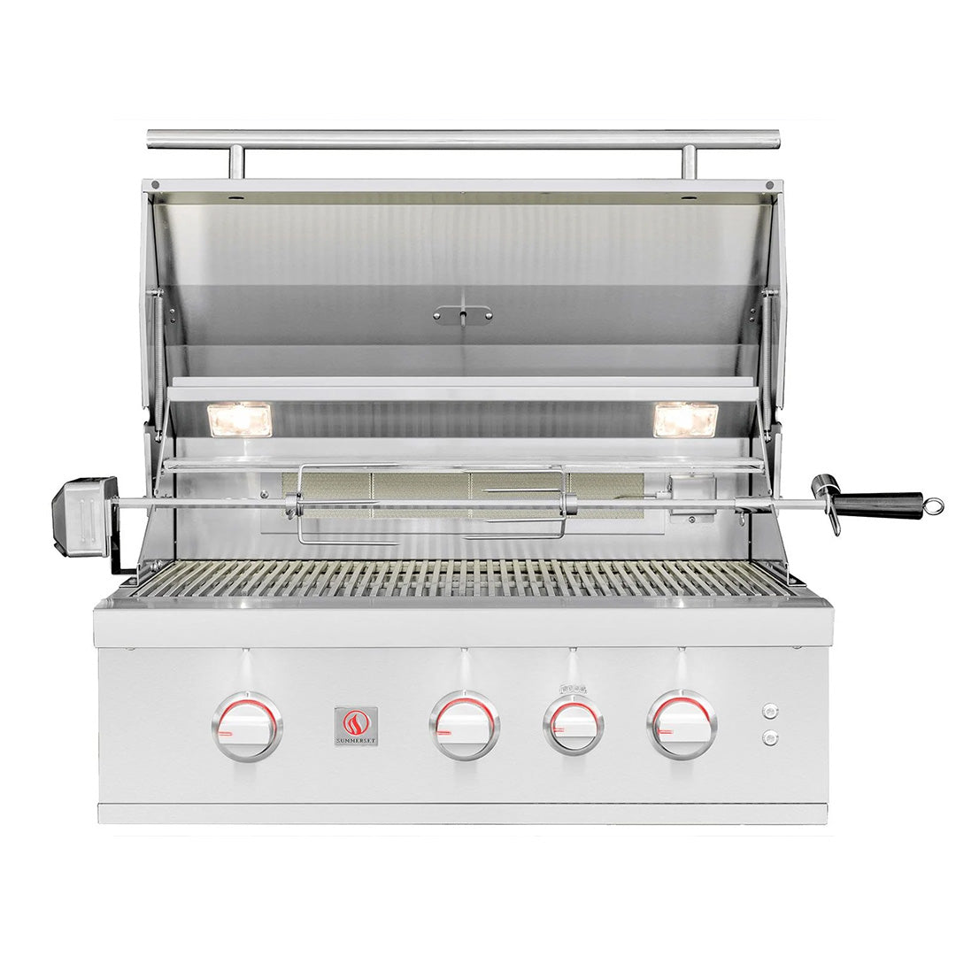 Summerset TRL Pro 32-in 3 Burner Built-In Natural Gas Grill w/ Rear Infrared Burner & Rotisserie Kit