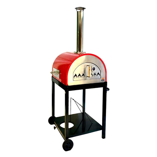 WPPO, LLC Traditional 25-Inch Dual Fueled Pizza Oven With Gas Attachment - Wood and Gas Powered
