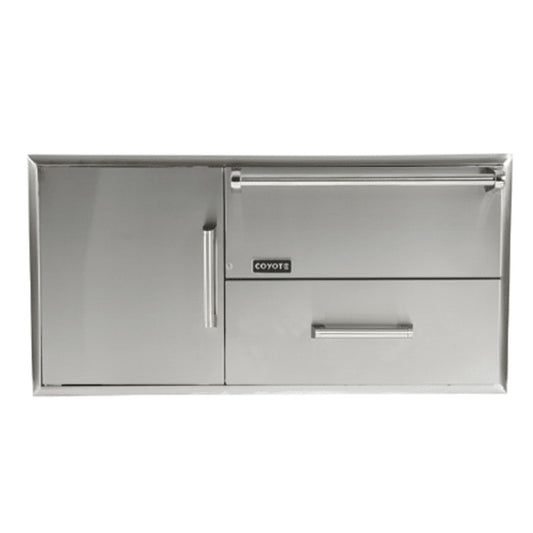 Coyote 42-Inch Combination Storage: Warming Drawer & Access Doors