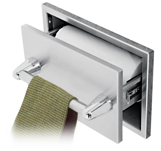 Twin Eagles 15-Inch Paper Towel Holder w/ Towel Bar and Compartment