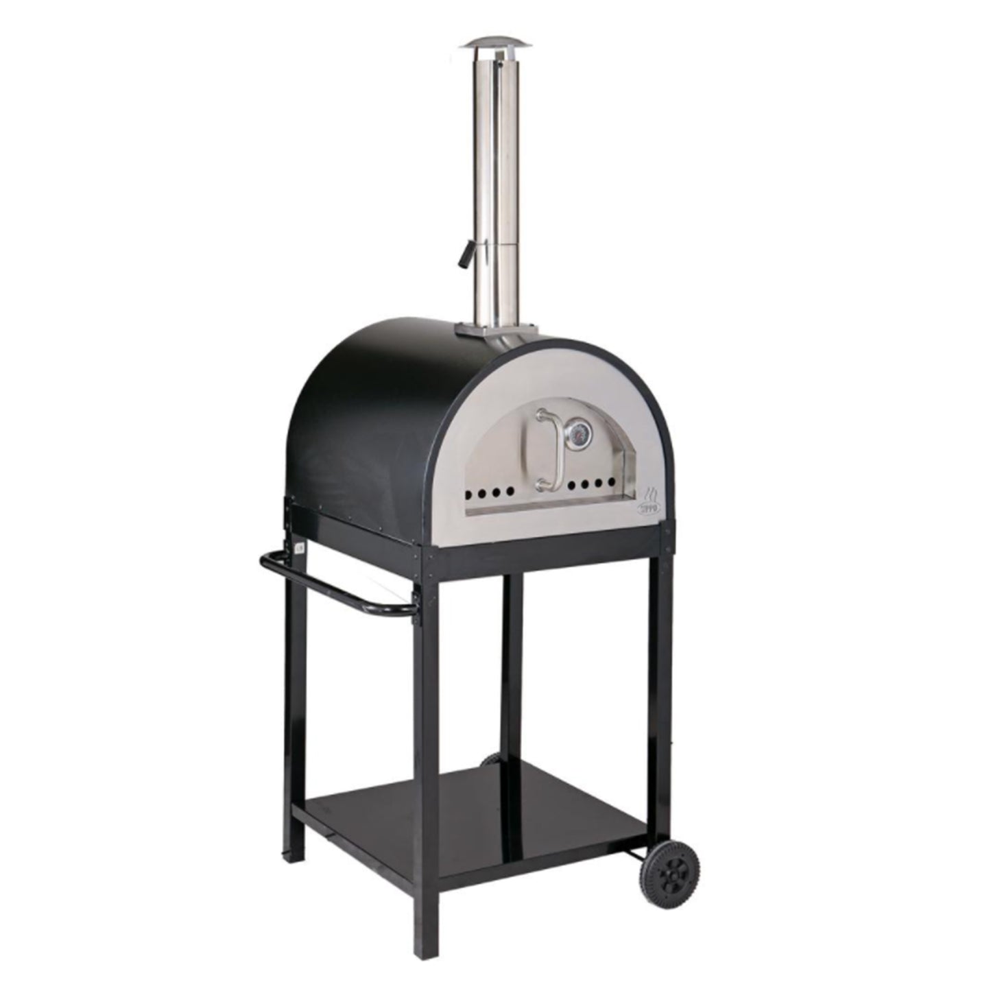 WPPO, LLC Traditional 25-Inch Dual Fueled Pizza Oven With Gas Attachment - Wood and Gas Powered