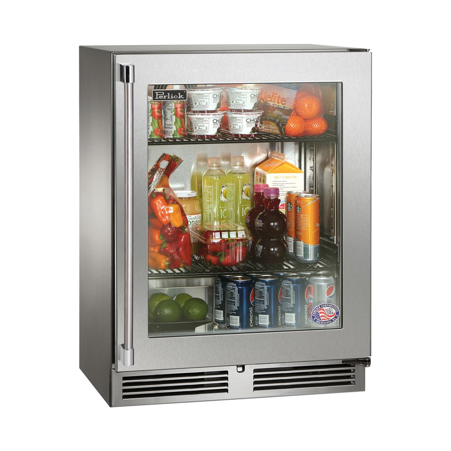 Perlick 24-Inch Signature Series Sottile 18-Inch Depth Outdoor Refrigerator (Glass Door)