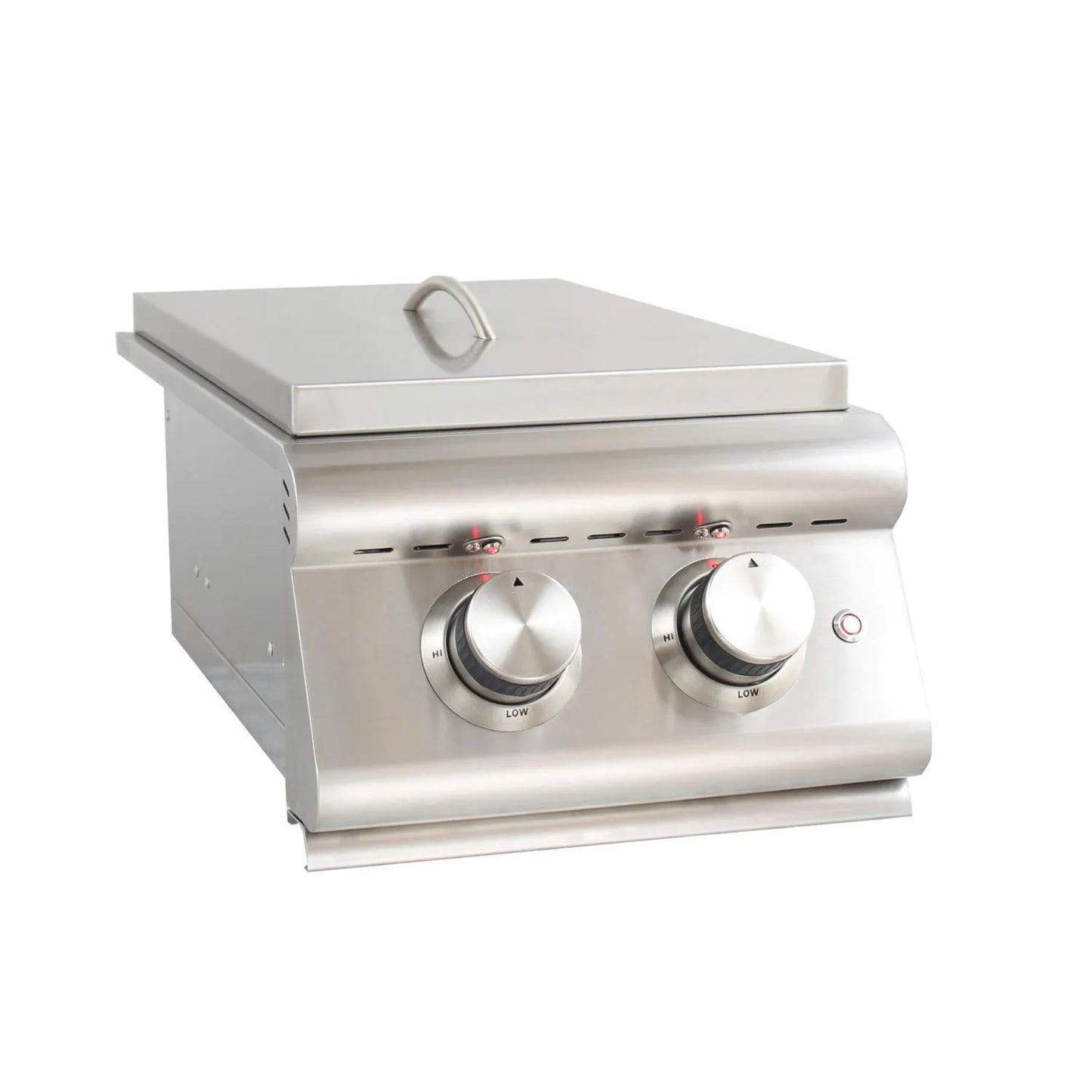 Blaze Premium LTE Built-In Gas Stainless Steel Double Side Burner w/ Lid