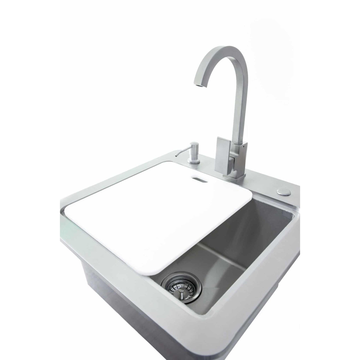 Coyote 21-Inch Sink w/ Faucet, Drain, & Soap Dispenser