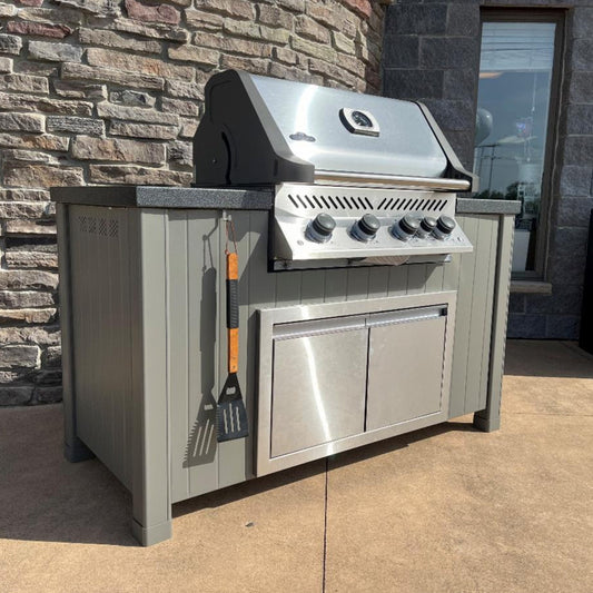 Challenger Flat Pack Grill Carts Bundle (Built-In Grill & Access Doors Included)