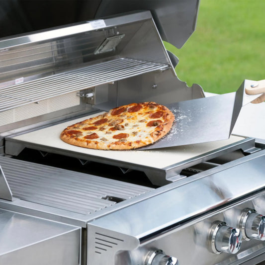 Blaze Professional LUX 15-Inch Ceramic Pizza Stone w/ Stainless Steel Tray