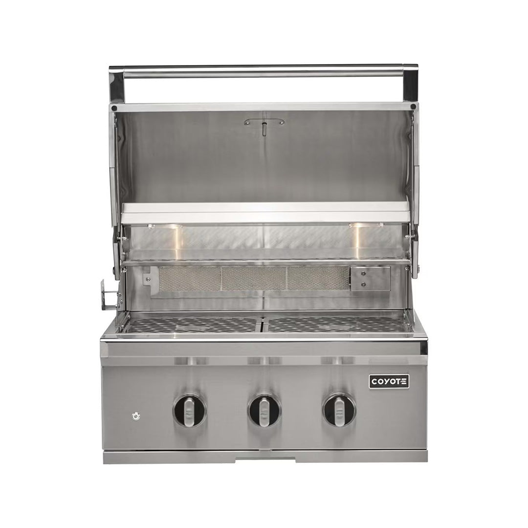 Coyote SL-Series 30" 2-Burner Built-In Grill w/ Sear Burner, Rotisserie, & Safety Valve