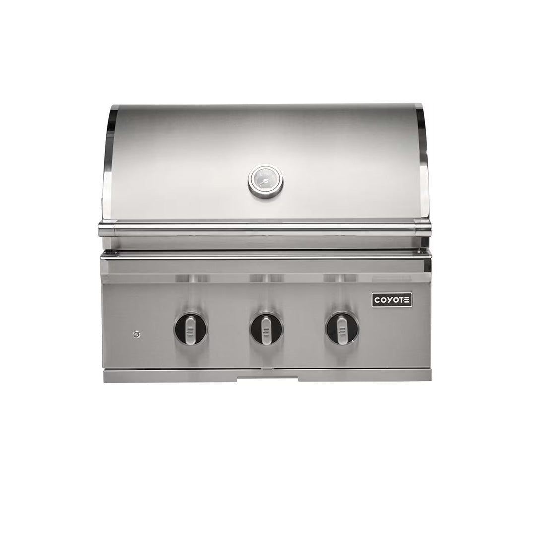 Coyote SL-Series 30" 2-Burner Built-In Grill w/ Sear Burner, Rotisserie, & Safety Valve