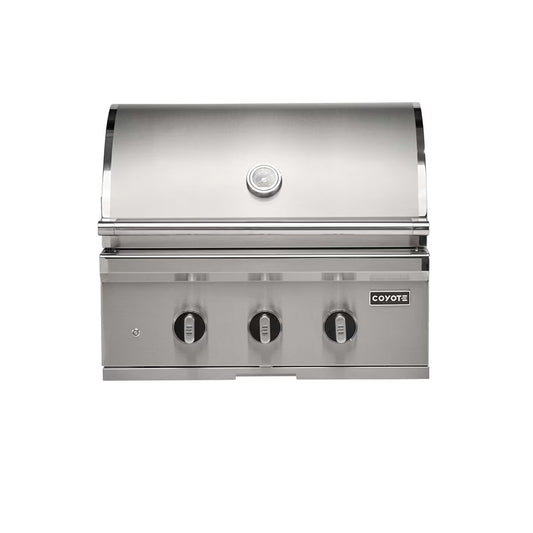 Coyote SL-Series 30" 2-Burner Built-In Grill w/ Sear Burner, Rotisserie, & Safety Valve