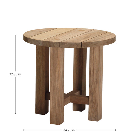 Summer Classics Croquet Teak Round End Table