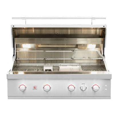 Summerset Quest 42-in 3-Burner Built-In Natural Gas Grill w/ Rear Infrared Burner, Rotisserie Kit, & Drop-In Griddle Plate