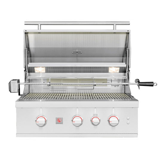 Summerset TRL Pro 32-in 3 Burner Built-In Natural Gas Grill w/ Rear Infrared Burner & Rotisserie Kit