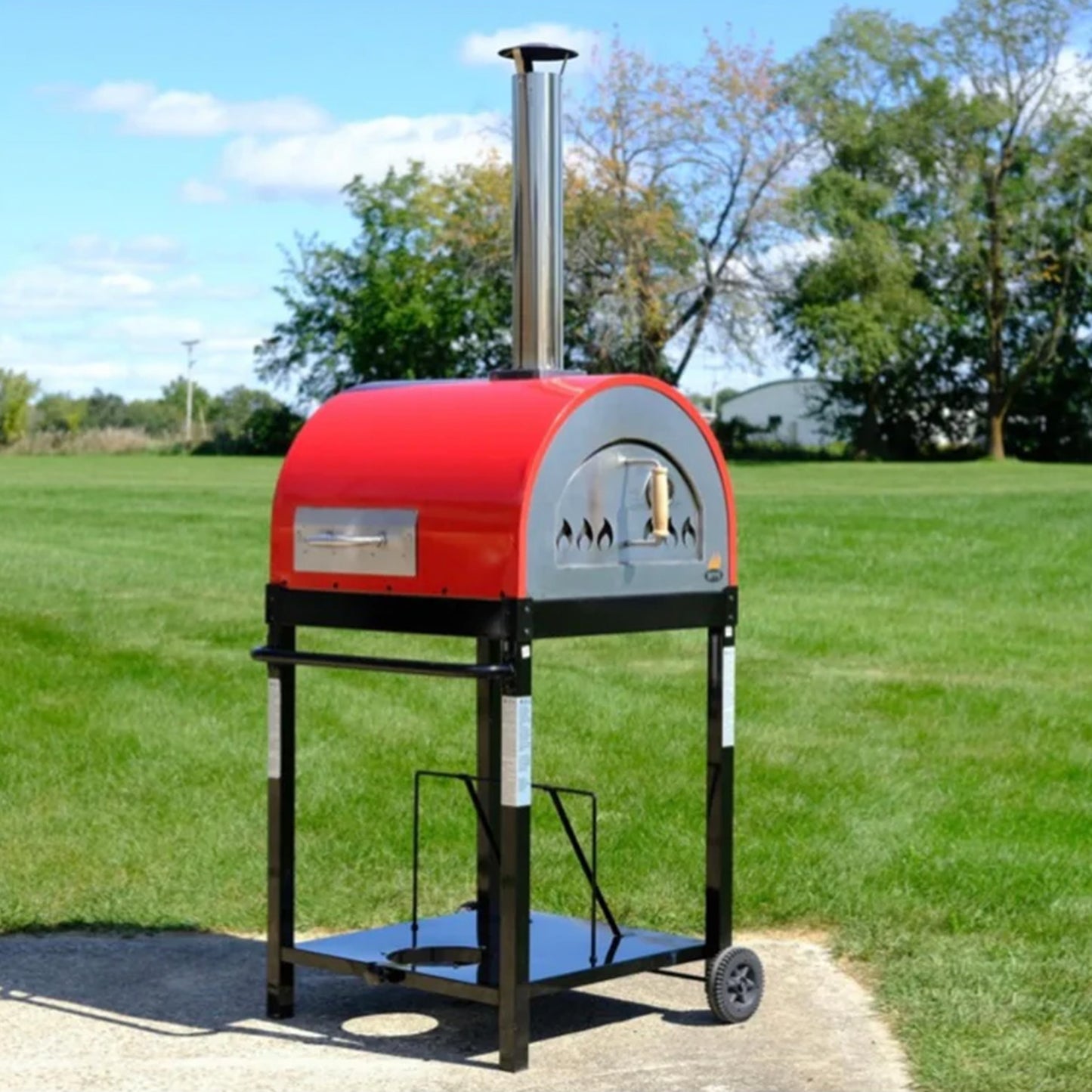 WPPO, LLC Traditional 25-Inch Dual Fueled Pizza Oven With Gas Attachment - Wood and Gas Powered
