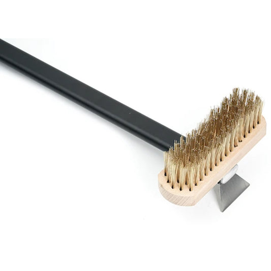 WPPO, LLC Pizza Oven Brush with Wooden Handle and Stainless Steel Scraper