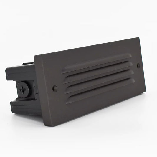 Lumien Lighting Bronze Aluminum Step Light, Horizontal Louver