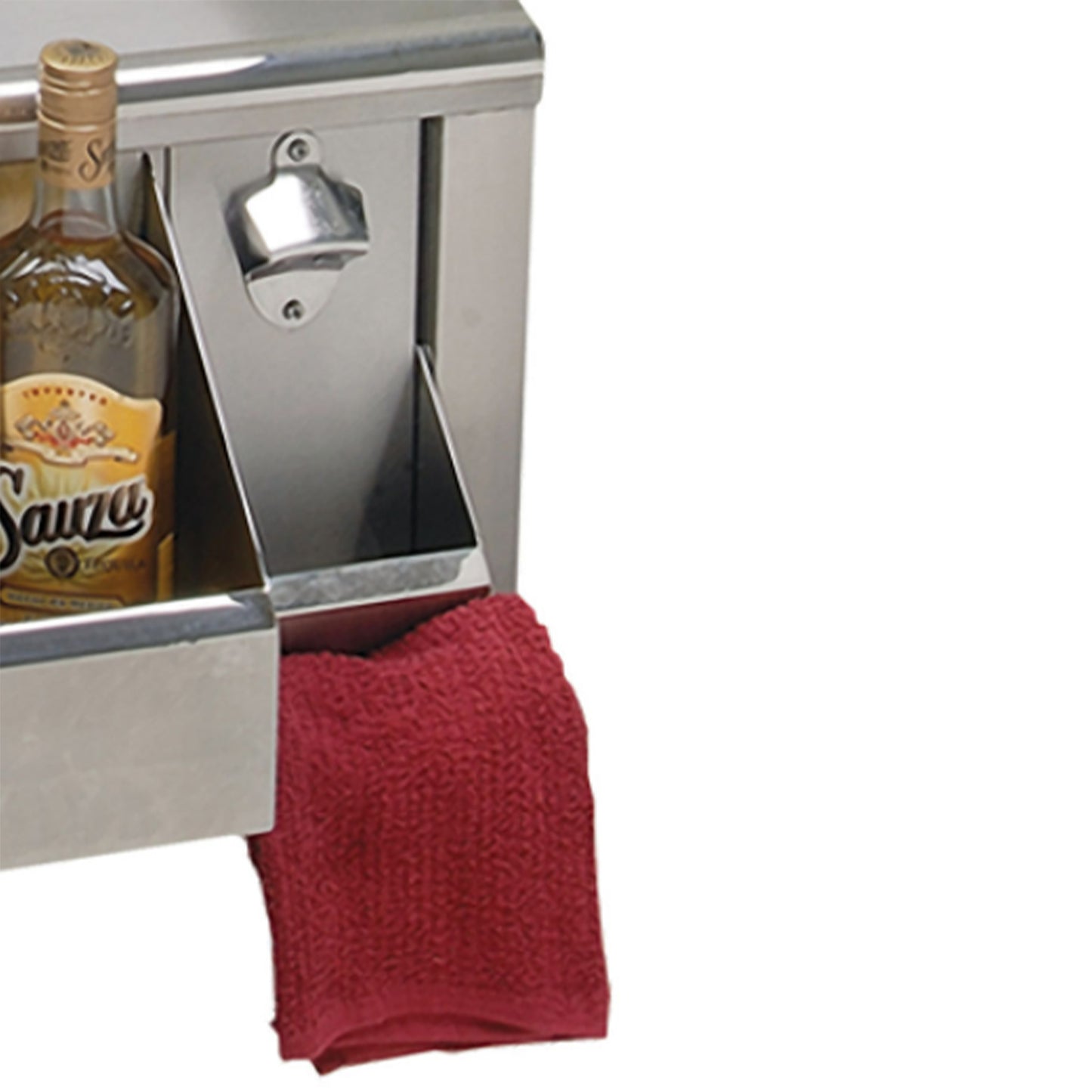 Alfresco Bottle Opener, Cap Catcher, and Towel Rack