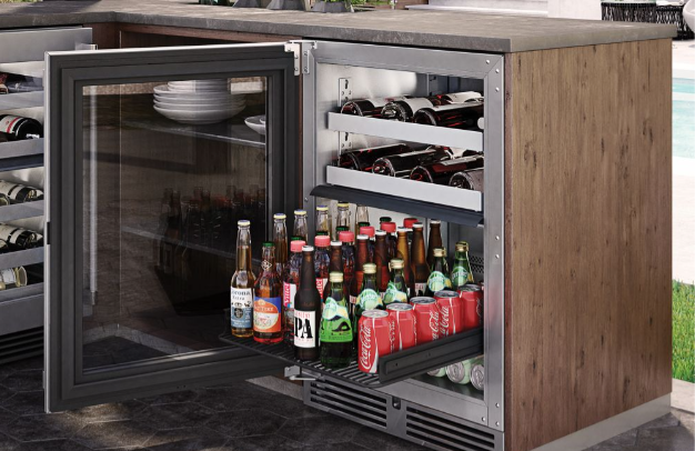 Perlick 24-Inch Signature Series Outdoor Dual Zone Refrigerator/Wine Reserve (Glass Door)