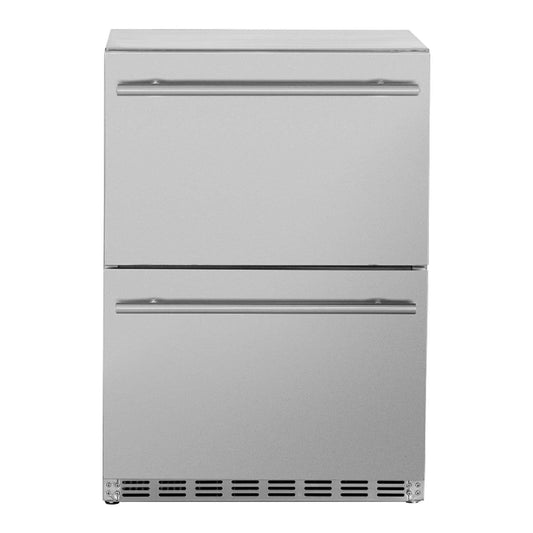 Summerset 24-Inch Deluxe Outdoor Rated 2-Door Fridge