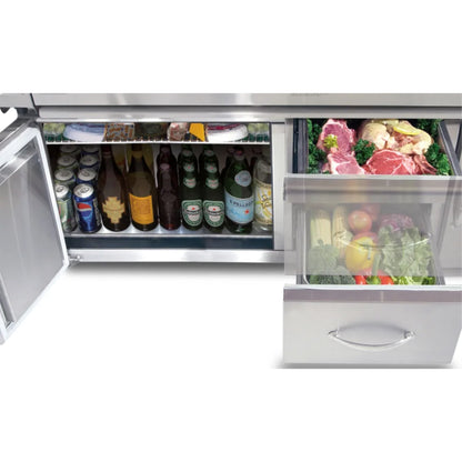 Alfresco 42-Inch or 56-Inch Built-In Refrigerator with Cart