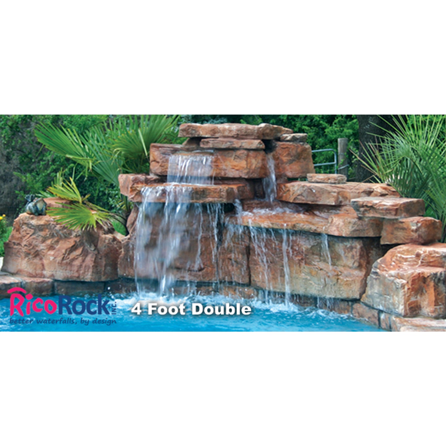 Rico Rock® 4 Foot Double Swimming Pool Waterfall Kit