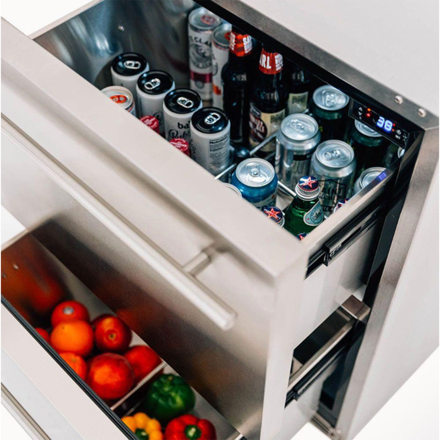Summerset 24-Inch Deluxe Outdoor Rated 2-Door Fridge