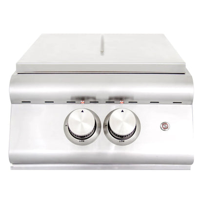 Blaze Premium LTE Built-In Gas Power Burner w/ Wok Ring & Stainless Steel Lid
