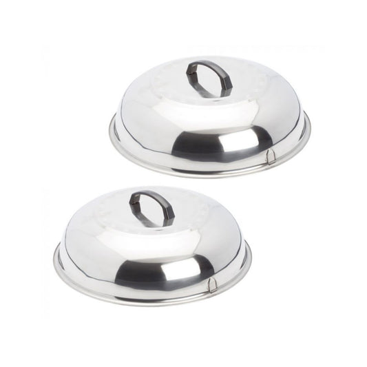 EVO Stainless Steamer/Cooking Covers - Set of 2 Sizes (16" & 13")