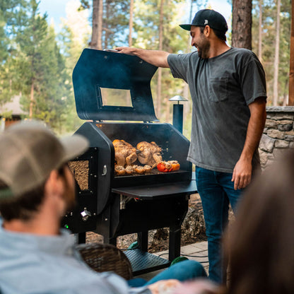 Rotisserie cooking on the Green Mountain Grills Peak Prime Plus Pellet Grill with WiFi