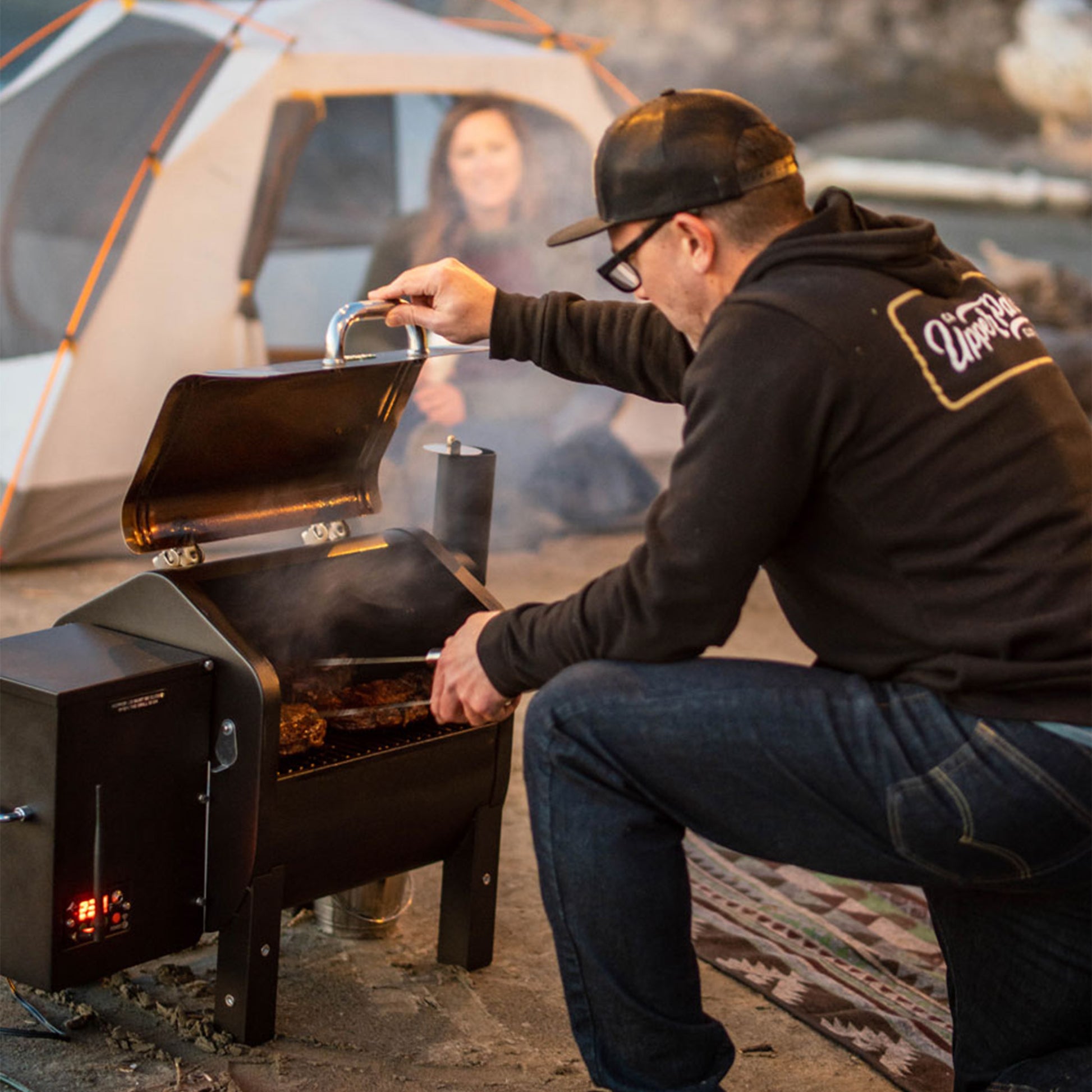 Green Mountain Grills Trek Pellet Grill w/ WiFi ideal for camping