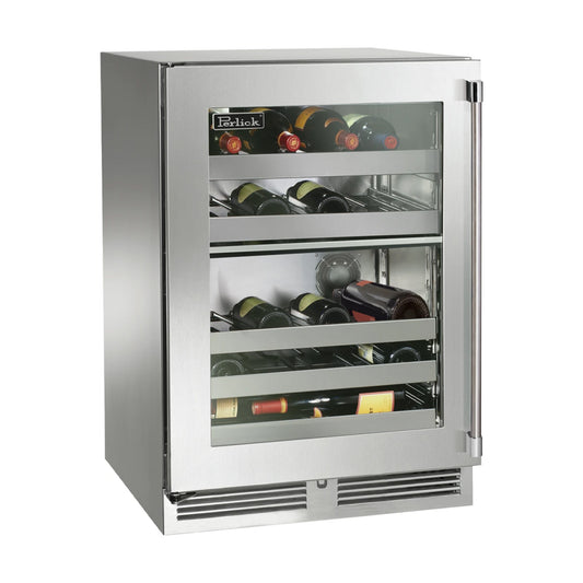 Perlick 24-Inch Signature Series Outdoor Dual Zone Wine Reserve (Glass Door)