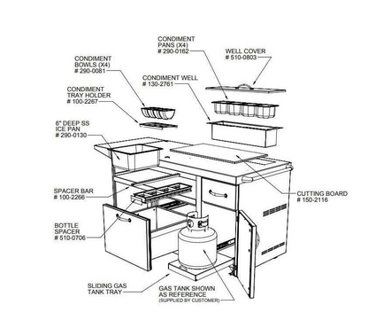 Alfresco Grills 30-Inch Deluxe Pizza Oven Prep Cart