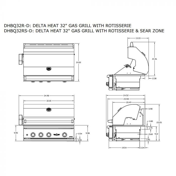 Delta Heat 32-Inch 3-Burner Built-In Gas Grill