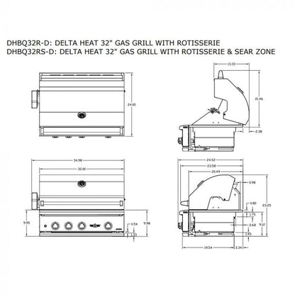 Delta Heat 32-Inch 3-Burner Built-In Gas Grill