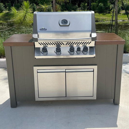 Challenger Flat Pack Grill Carts Bundle (Built-In Grill & Access Doors Included)