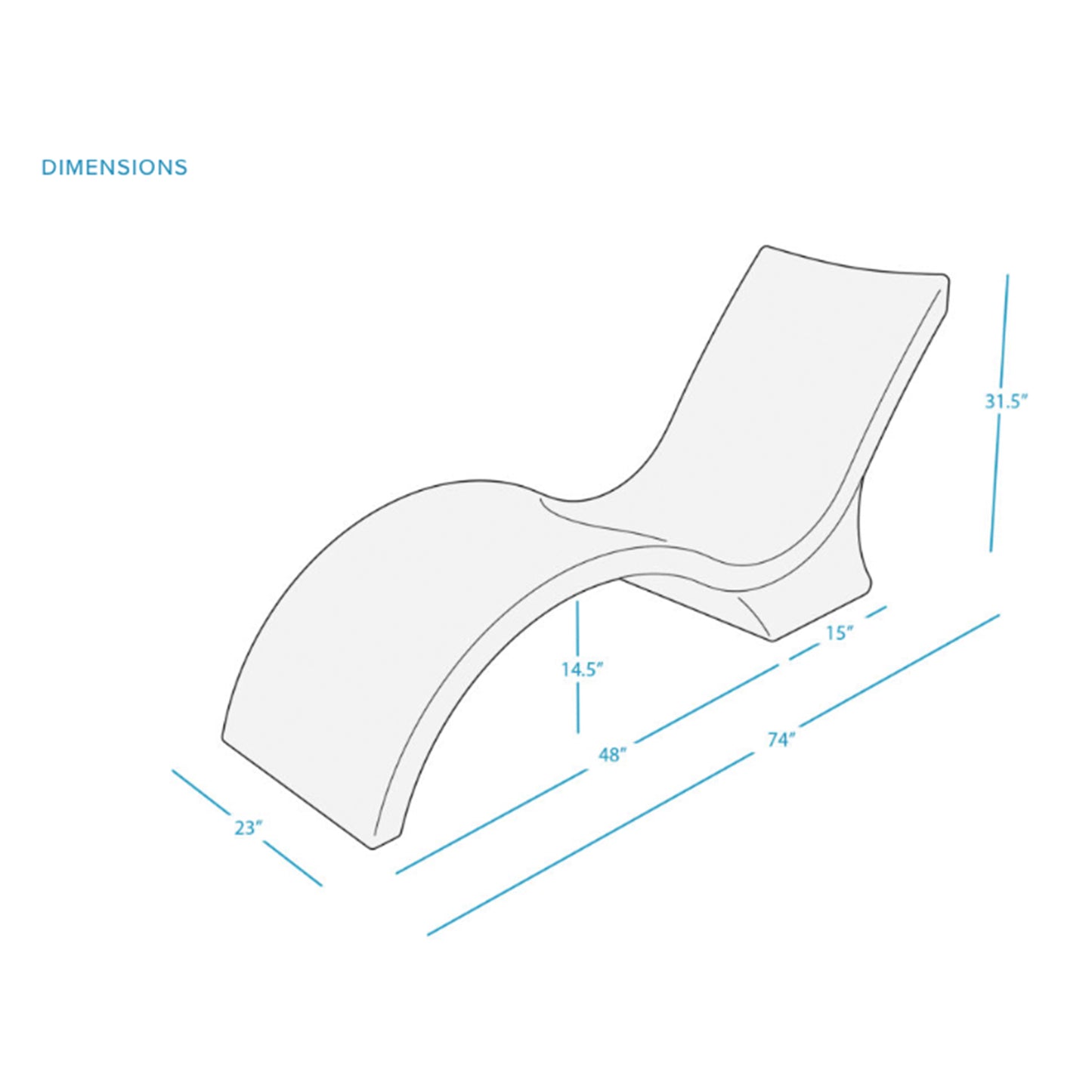 Ledge Lounger Signature Chaise Deep Pool Chair measurements