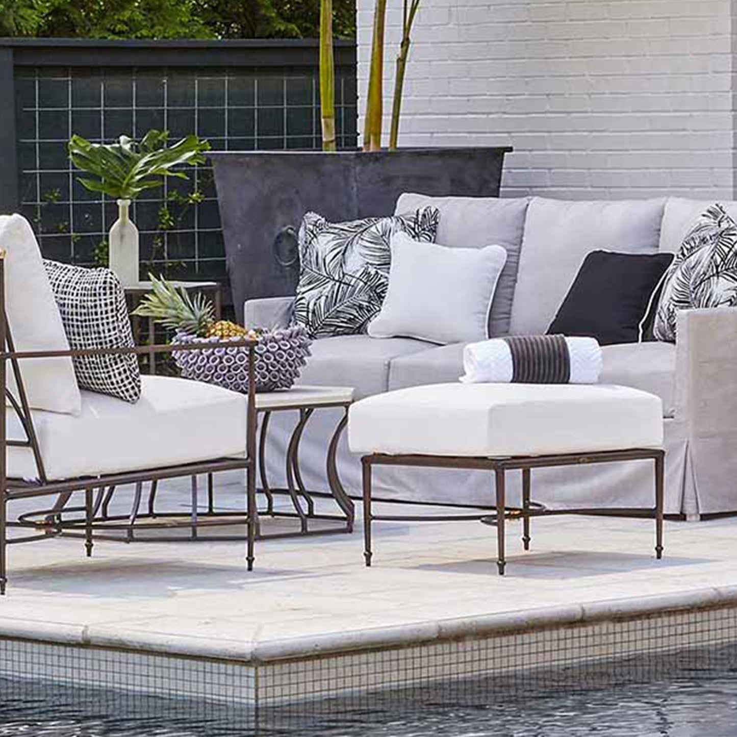 Summer Classics Roma Aluminum Ottoman
