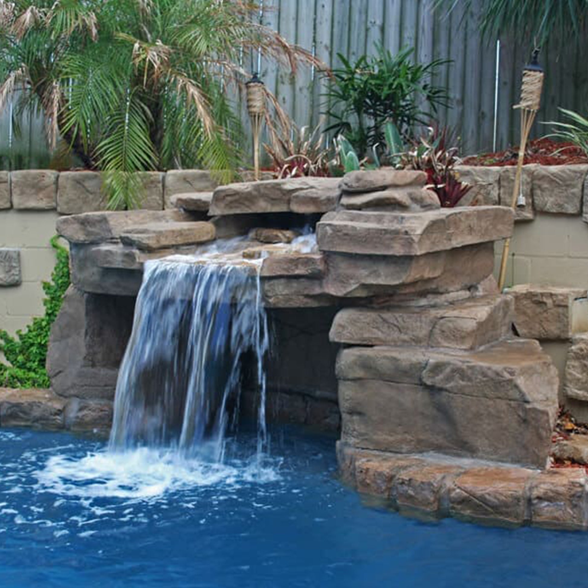 Rock® Waterfall On | Patio On Loveseat Patio the Kit Rico – Swimming Grotto The Pool